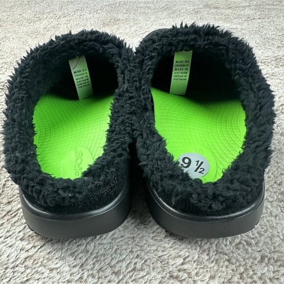 Oofos Oocoozie Black Mule Sherpa Fuzzy Recovery Slippers Men\'s Size 9.5 NWOB main image 12